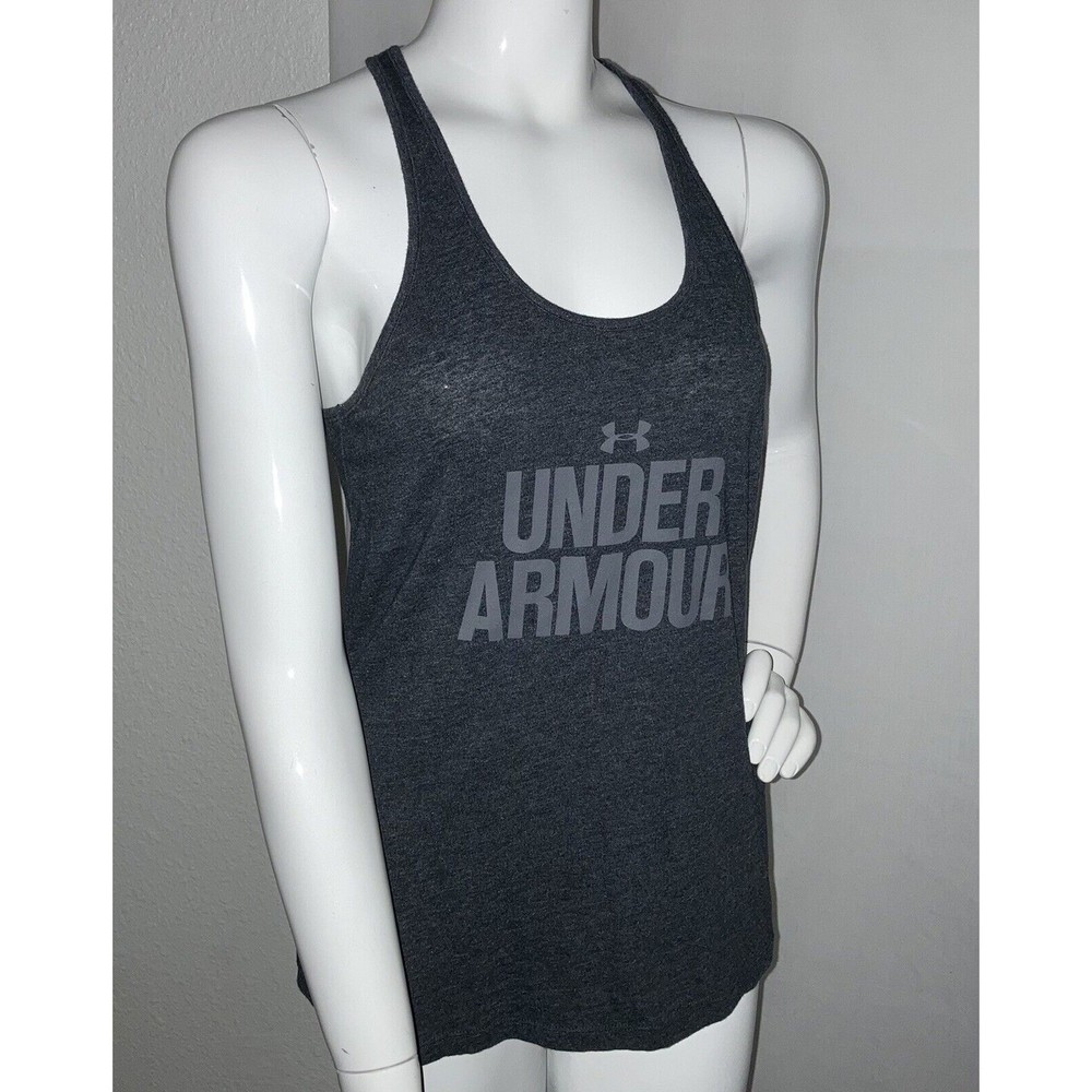 Under Armour Heat Gear Womens Undeniable Wordmark Tank Top Spell out logo Size M